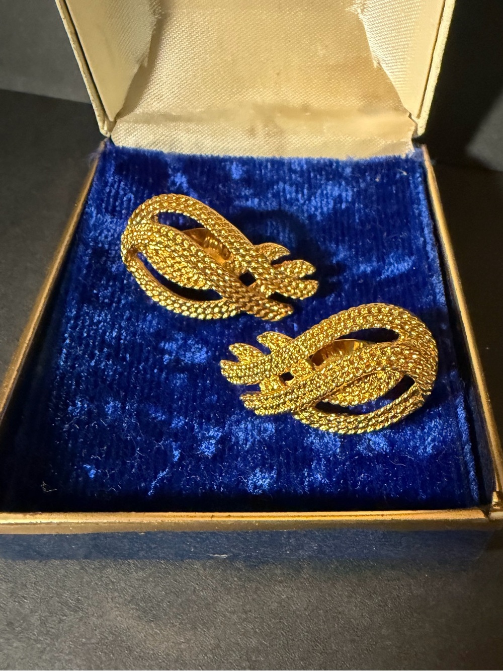 Monet gold-tone textured clip-on earrings